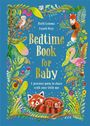 "Bedtime Book for Baby" von Ruth Symons, Anneli Bray. Bunte Illustration von Waldtieren und Pflanzen auf blauem Hintergrund.