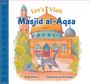 „Let’s Visit Masjid al-Aqsa“. Eine Illustration mit einer Moschee und einer grauen Katze im Vordergrund.