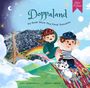 Titel: "Doppaland - The World Where They Found Themselves". Zwei Kinder rutschen auf einem Regenbogen vor dem Eiffelturm.