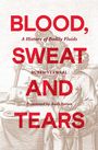 Text: BLOOD, SWEAT AND TEARS. A History of Bodily Fluids. Ruben Verwaal. Translated by Andy Brown. Hintergrund: alte Illustration.