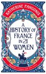 „A History of France in 21 Women“ von Katherine Pangonis. Illustration: Blumen, Pferd mit Reiter, Gérard-Rahmen.