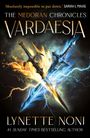 „Absolutely impossible to put down.“ Zwei Schwerter, umgeben von blauen und goldenen Energieblitzen, kreuzen sich.