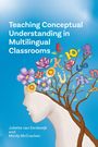 Titel: "Teaching Conceptual Understanding in Multilingual Classrooms". Autoren: Juliette van Eerdewijk, Mindy McCracken. Illustration: Ein Kopf mit Blumen und Buchstaben, die als Zweige herauswachsen, auf blauem Hintergrund.