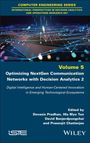 Buchcover mit blauem Hintergrund, bunten Netzlinien und Titel: "Volume 5 Optimizing NextGen Communication Networks with Decision Analytics 2".