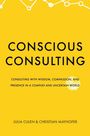 "CONSCIOUS CONSULTING" steht in großen Buchstaben. Gelber Hintergrund, oben Diagrammlinien, unten Autoren: Julia Culen & Christian Mayhofer.