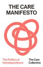 Text: "The Care Manifesto", "The Politics of Interdependence", "The Care Collective". Illustration: Rotes Knotenmuster auf weißem Hintergrund.