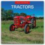 Text: "2027 Calendar, Tractors". Ein roter Traktor steht auf einem Feld, umgeben von Bäumen und blauem Himmel.