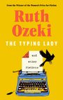 Text: "Ruth Ozeki, The Typing Lady and other fictions". 
Gelber Hintergrund, blaue Schreibmaschine, schwarze Krähe.
