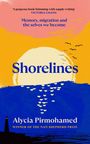 Buchcover von "Shorelines" zeigt einen Sonnenuntergang, Vögel entlang der Küste, Zitat von Victoria Chang, Name der Autorin.