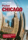 Text: "lonely planet Pocket CHICAGO. Discover twice the city in half the time." Gebäude spiegeln sich in einer großen Skulptur.