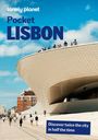 Text: "lonely planet Pocket LISBON. Discover twice the city in half the time." Moderne Architektur mit Besuchern.