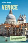 Großer Text "VENICE". Darunter Gebäude mit roten Dächern, dominiert von einer weißen, großen Kuppel. Kanäle mit Booten.
