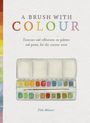 „A Brush with Colour. Exercises and reflections for the curious artist“ steht über einer bunten Aquarellpalette.