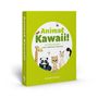 „Animate Kawaii! Your step-by-step guide to cute Japanese drawing“ steht auf grünem Hintergrund. Illustration von Tieren.