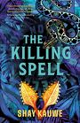 "The Killing Spell" von Shay Kauwe. Eine dekorative Schlange windet sich über ein abstraktes, pflanzenartiges Muster.