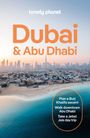 Text: "Dubai & Abu Dhabi. Visit Jebel Jais, Walk downtown Abu Dhabi, Enjoy views from the Burj Khalifa." Skyline und Strand.
