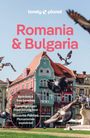 Reisebuch mit buntem Gebäude, fliegenden Tauben, Texten zu Stränden, Transfăgărășan-Tour und Bukowina Klöstern.