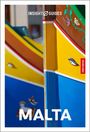 Text: "INSIGHT GUIDES", "FREE EBOOK", "MALTA". 
Bunter Bootsrumpf mit gelben, blauen und braunen Flächen.