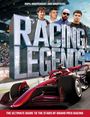 Text: "100% Independent and Unofficial," "Racing Legends," "The Ultimate Guide to the Stars of Grand Prix Racing." Ein rotes Rennauto und vier Personen.