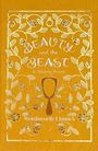 "BEAUTY and the BEAST" und "Wordsworth Classics" auf einem gelben Hintergrund mit blättrigem Muster.