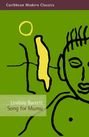 "Caribbean Modern Classics" oben, "Lindsay Barrett Song for Mumu" unten. Abstrakte Linie eines Gesichts auf grünem Hintergrund.