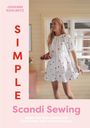 Auf einem Cover steht „SIMPLE Scandi Sewing“. Eine Frau hält einen Teller mit Erdbeeren, trägt ein gepunktetes Kleid.