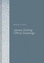 Text: "MARCO IULIANO, James Stirling: Office Drawings." Grauer Hintergrund mit gemusterter, schimmernder Leiste links.