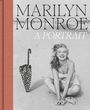 Text: "MARILYN MONROE A PORTRAIT". Eine Frau im Badeanzug sitzt lachend am Strand neben einem stehenden Regenschirm.