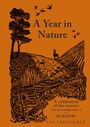 Text: "A Year in Nature", "A celebration of the seasons", "From the bestselling author of THE ALMANAC", "Lia Leendertz".  
Illustration: Naturmotive mit Hirsch, Fröschen, Vögeln, Bäumen.