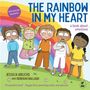 Buchtitel: "THE RAINBOW IN MY HEART", Thema: Emotionen, Autoren: Jessica Urlichs und Rebekah Ballagh, fünf Kinder vor einem Regenbogen.