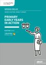 Text: "Primary Early Years in Action", "In Action Series", "A Walkthrus Production", "John Catt". Illustration: Lehrerin zeigt.