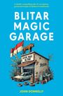 Text: "BLITAR MAGIC GARAGE", "KETOK MAGIC BLITAR". Illustration: Garage mit Auto, Tiger auf dem Dach, indonesische Flagge.