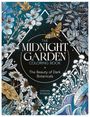 "The Midnight Garden Coloring Book: The Beauty of Dark Botanicals. Illustration mit Blumen, Motten und Blättern in dunklen Tönen."