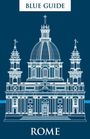 Text: "BLUE GUIDE" oben und "ROME" unten. Illustration eines detaillierten Gebäudes, vermutlich eine römische Kirche.