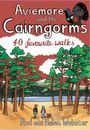 "40 favourite walks" auf rotem Himmel, Illustration: Wald, vier Personen spazieren, großer Vogel oben rechts.