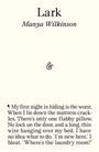 "Lark, Manya Wilkinson. My first night in hiding is the worst... 'Where's the laundry room?' Text mit schlichtem Design."