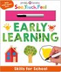 „EARLY LEARNING“, „Skills for School“, „See, Touch, Feel“. Bunte Elemente: Haus, Baum, Hand, Zitrone, Krabbe. Enthält Stift.
