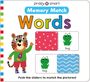"Memory Match Words" und "Push the sliders to match the pictures!" Ein Cartoon-Tiger trägt ein grünes Shirt und rote Shorts.