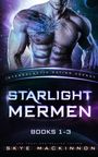 "STÄRLIGHT MERMEN, BOOKS 1-3, Intergalactic Dating Agency, Skye Mackinnon". Muskelbetonter Mann vor galaktischem Hintergrund.