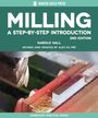 Texte: "MILLING", "A Step-by-Step Introduction", "2nd Edition", "Harold Hall", "Revised by Alex Du Pré".  
Bild: Fräswerkzeug mit Metall.