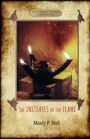 „Parchment Books Aziloth“, „The Initiates of the Flame“, „Manly P. Hall“. Illustration einer Lampe mit drei Flammen.