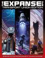 "The Expanse RPG - Transport Union Edition. Science fiction. Drei Szenen: Kontrolle, Raumschiff, Mondlandschaft."