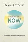 ECKHART TOLLE, THE POWER OF NOW, A Guide to Spiritual Enlightenment. Kreisförmiges Symbol mit blau-gelbem Farbverlauf.