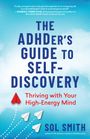 "The ADHDer's Guide to Self-Discovery: Thriving with Your High-Energy Mind" von Sol Smith. Roter Papierflieger auf blauem Hintergrund.