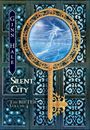 Texte: "Ginn Hale", "Silent City", "The Rifter Volume 4". Illustration: Schlüssel mit Landschaft, dekorative Muster.