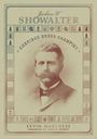 „Jackson W. Showalter, American Chess Champion“. Sepia-Porträt eines Mannes mit Schnurrbart. Schachfiguren-Rahmen.