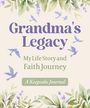 "Grandma's Legacy: My Life Story and Faith Journey. A Keepsake Journal." 

Florale Illustration mit fliegenden Vögeln.