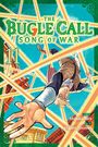 "The Bugle Call: Song of War", Ausgabe 11. Eine Figur schwebt über städtischer Szenerie zwischen leuchtenden Linien.