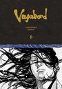 Text: Vagabond, Takehiko Inoue, 8. Illustration eines Mannes mit wehenden Haaren.
