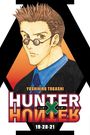 YOSHIHIRO TOGASHI, HUNTER X HUNTER, 19-20-21. Illustration eines Mannes mit Brille, auf orange-schwarzem Hintergrund.
